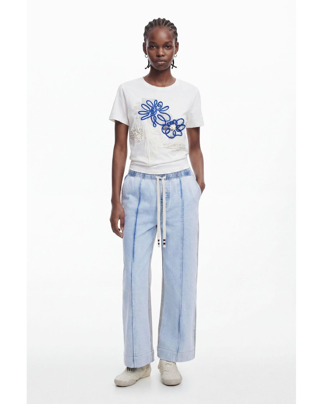 Desigual Blue Cropped Jogger Jeans