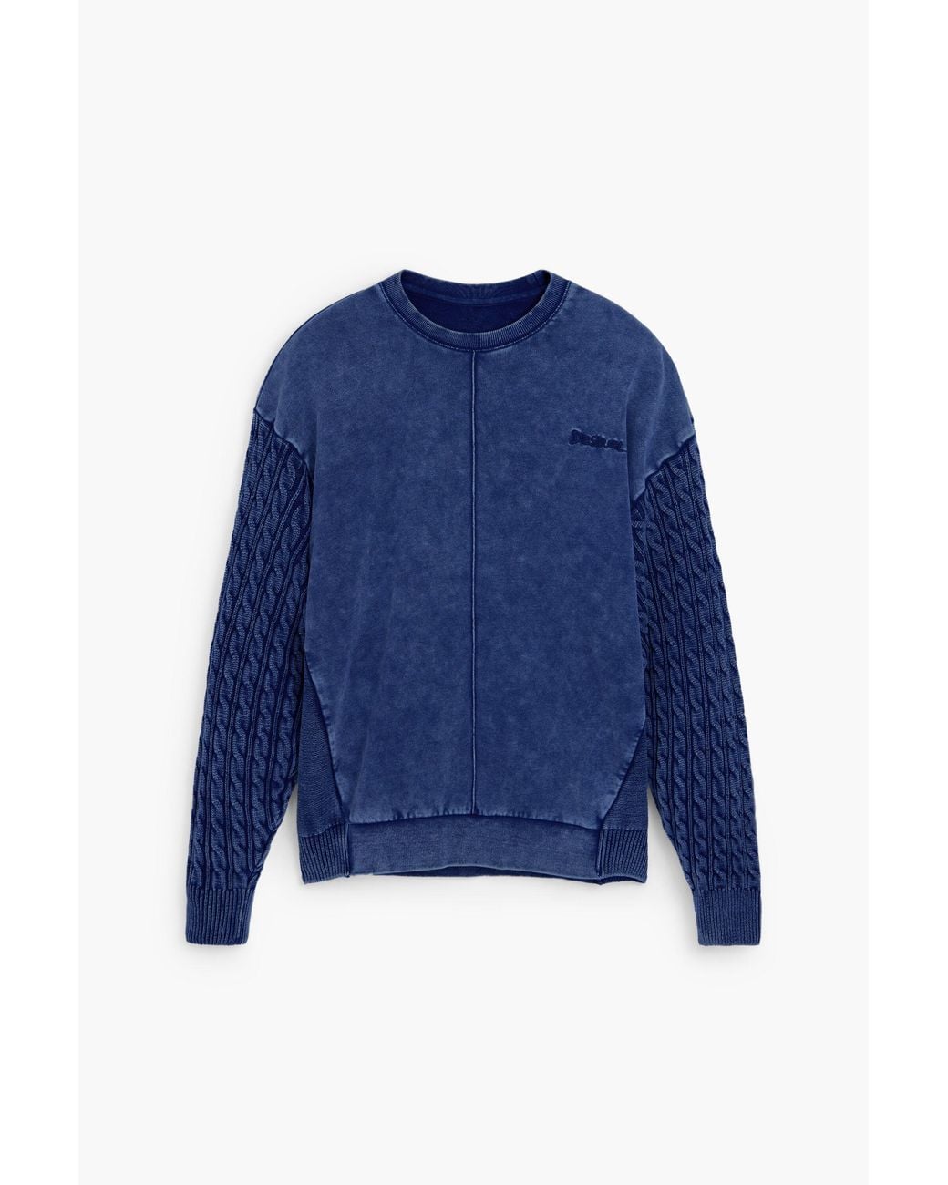 Desigual Blue Sweatshirt With Braided Sleeves, Cotton for men