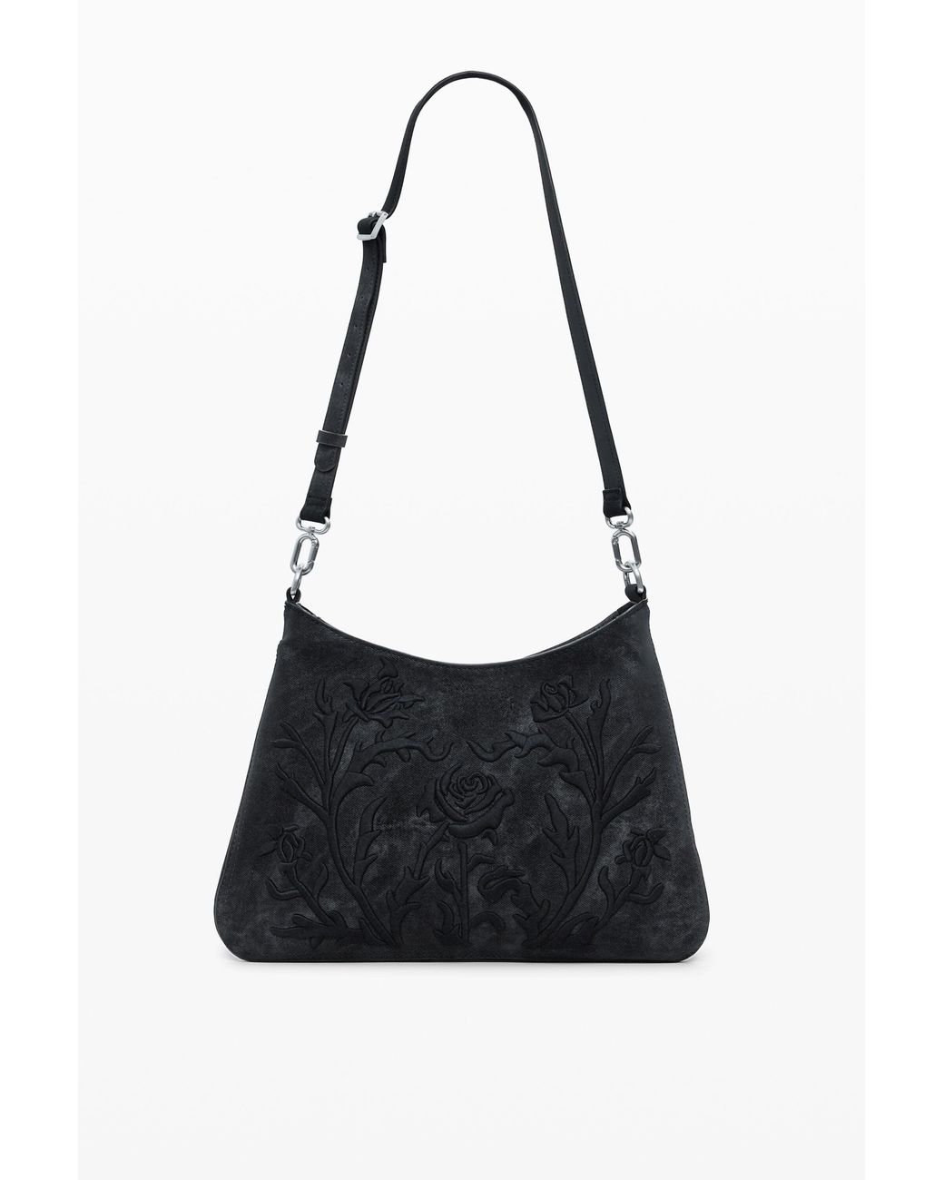 Desigual Black Small 3D Embossed Bag, Polyurethane