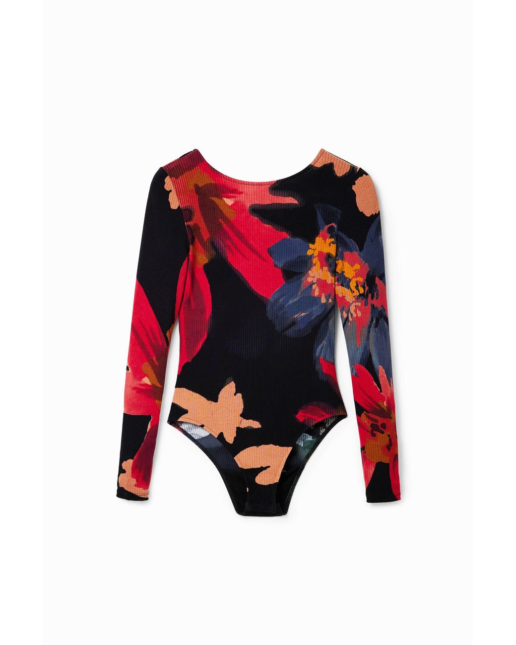 Desigual Red Floral Slim Body, Viscose