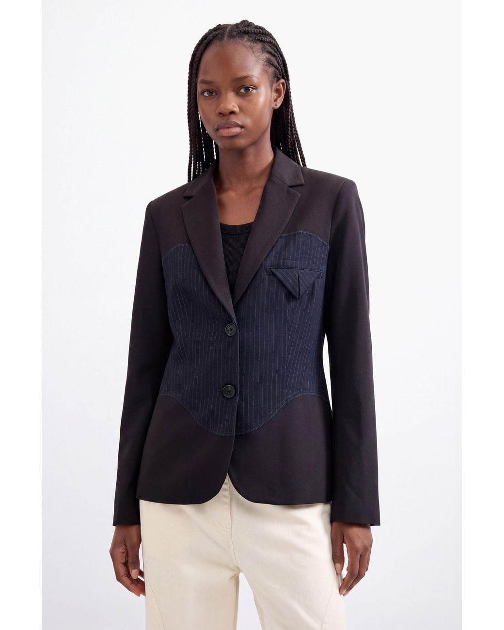 Desigual Black Blazer Woven