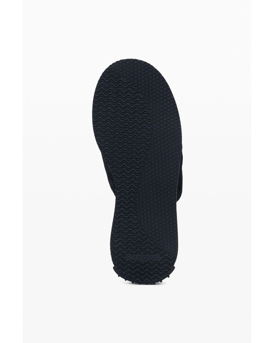 Desigual Black Platform Slide Sandals, Polyester