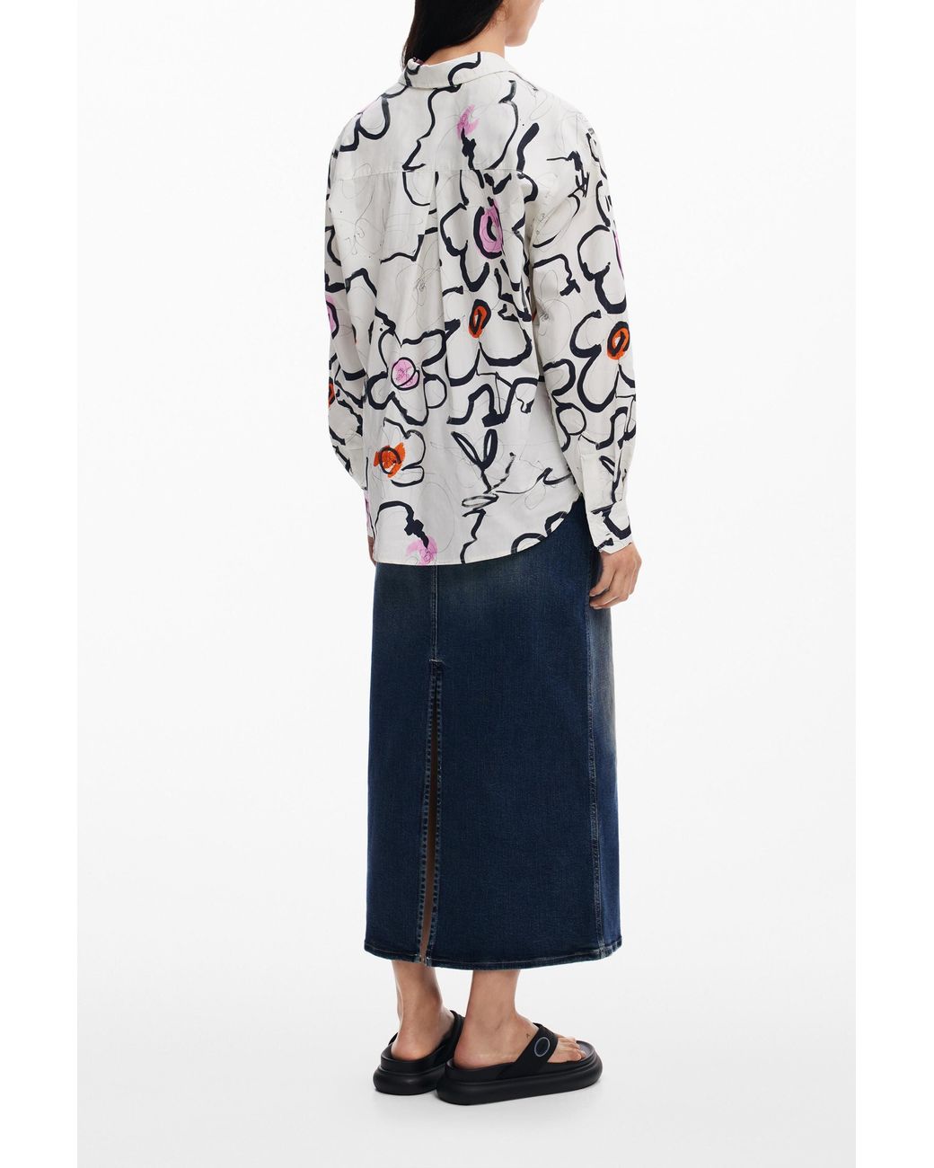 Desigual Blue Light Floral Shirt, Cotton
