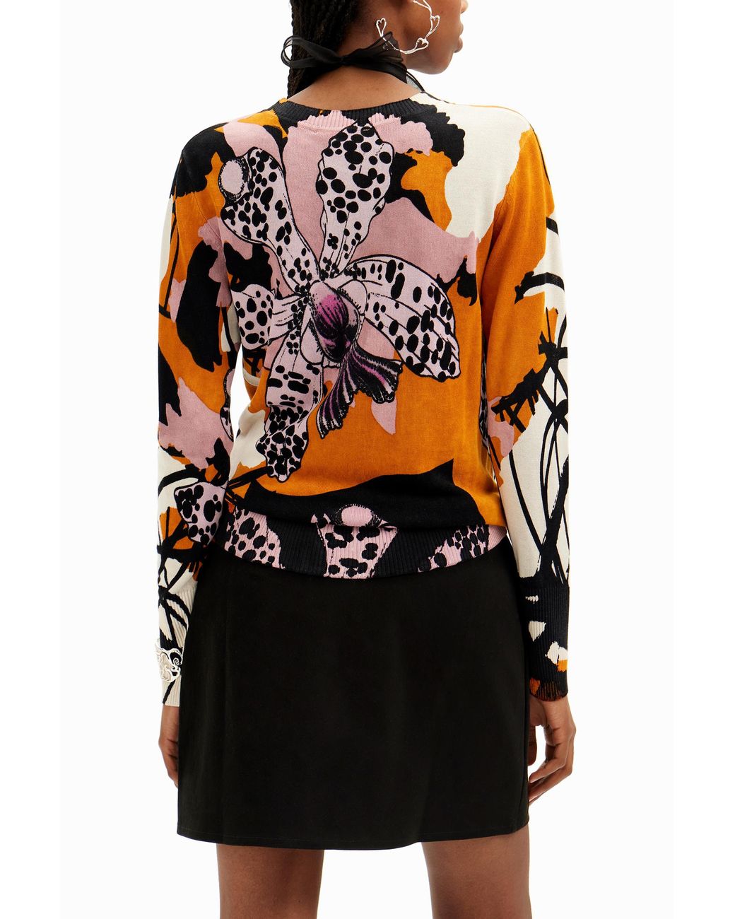 Desigual White M. Christian Lacroix Orchid Pullover