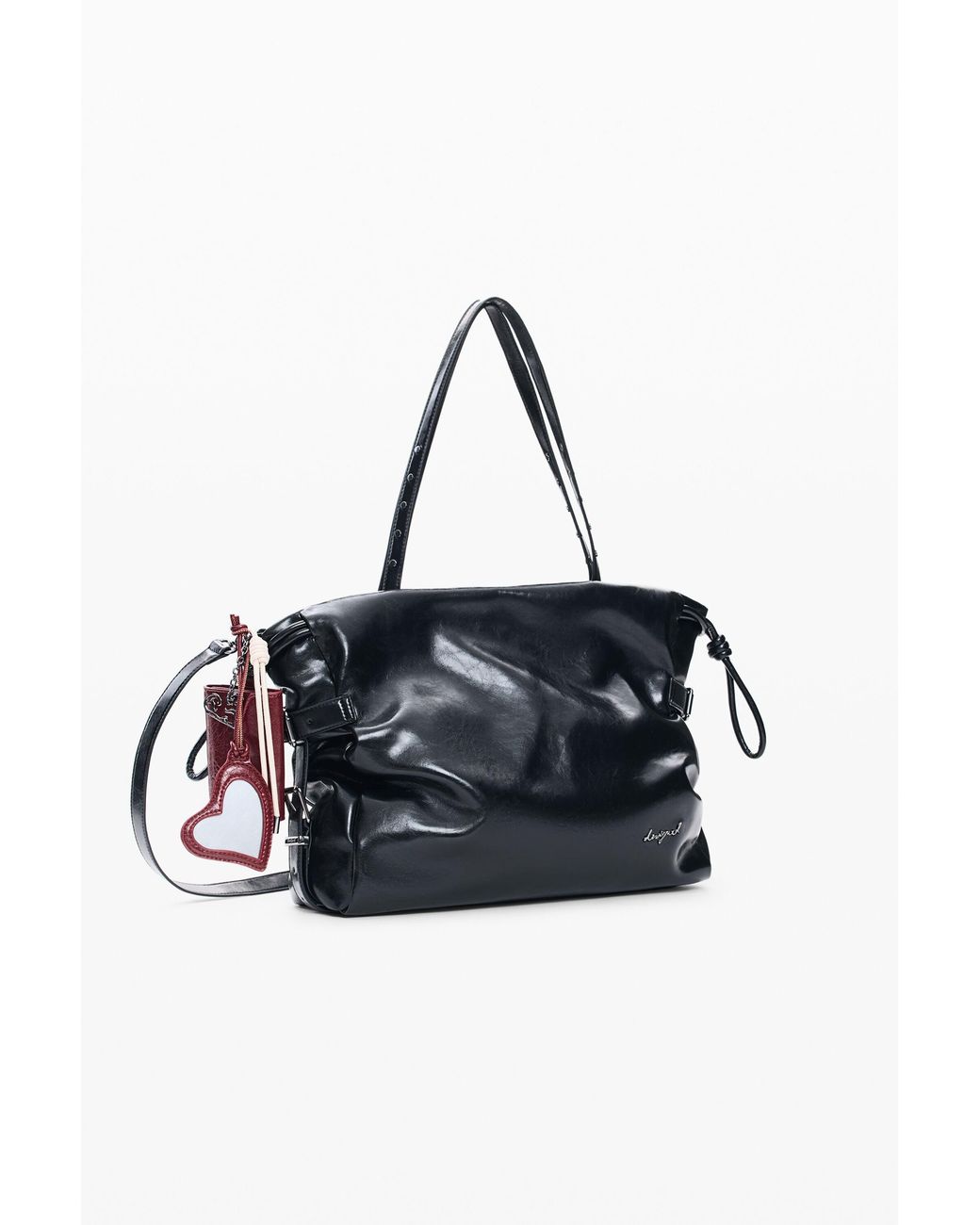 Desigual Black Large Shopping Bag, Polyurethane