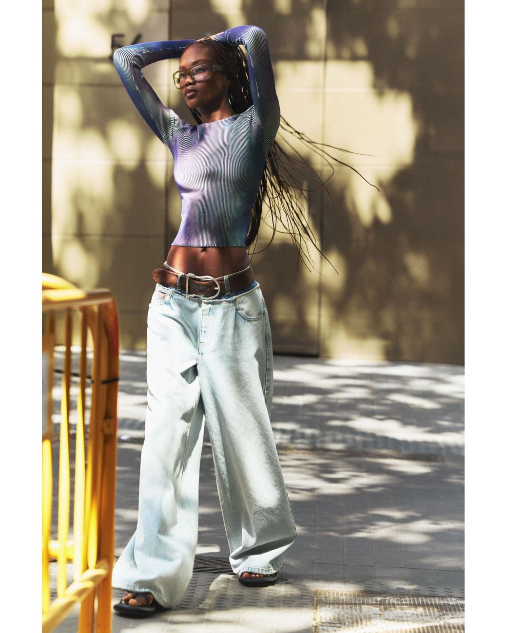 Desigual Blue Iridescent Knit Sweater