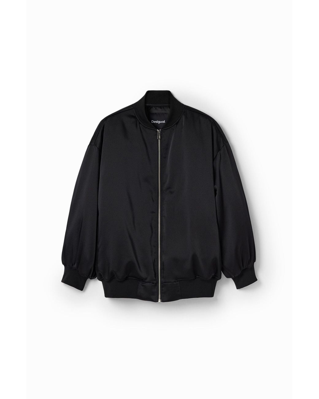 Desigual Black M. Christian Lacroix Oversize Bomber Jacket, Polyester