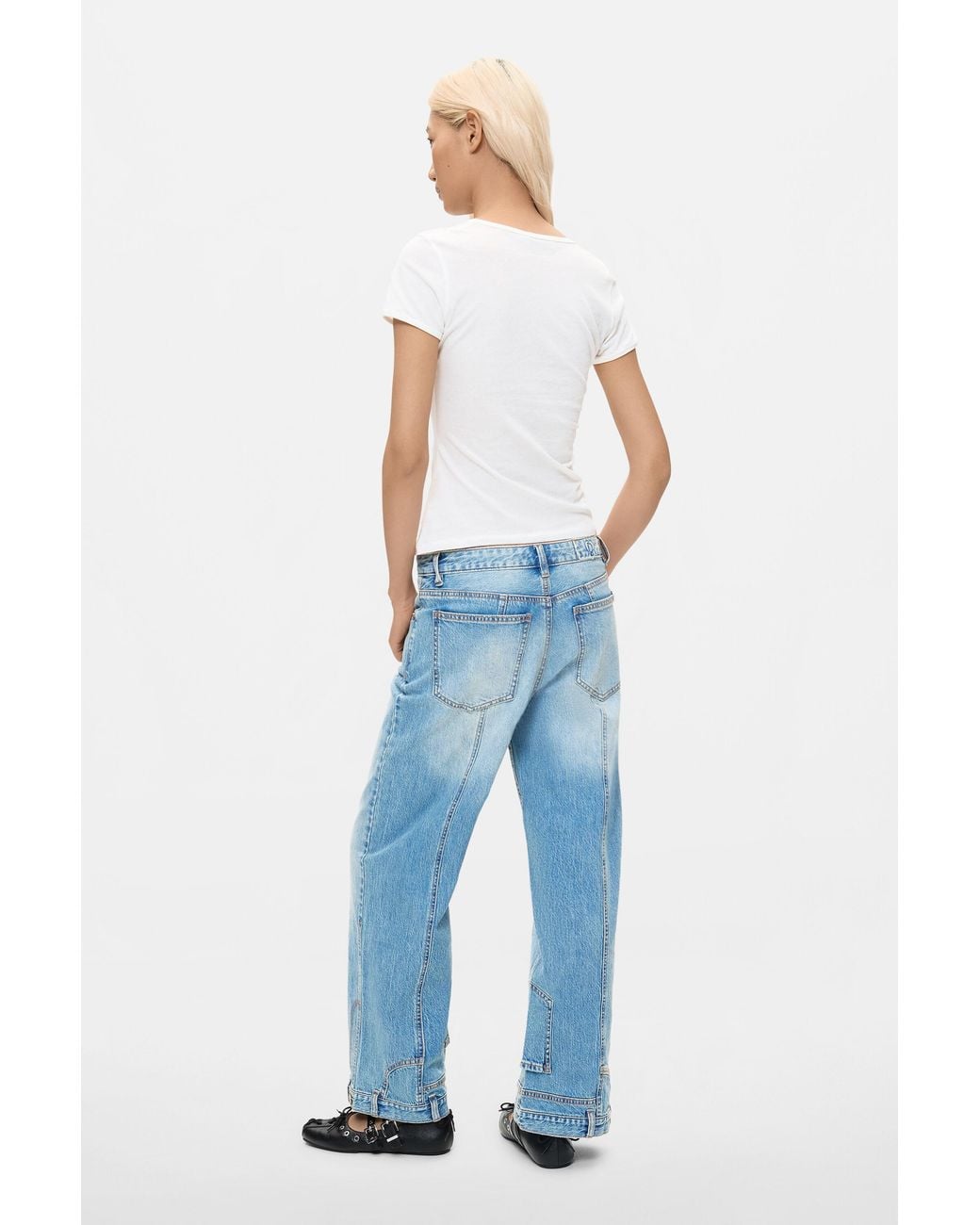 Desigual Blue Wide Leg Jeans, Cotton