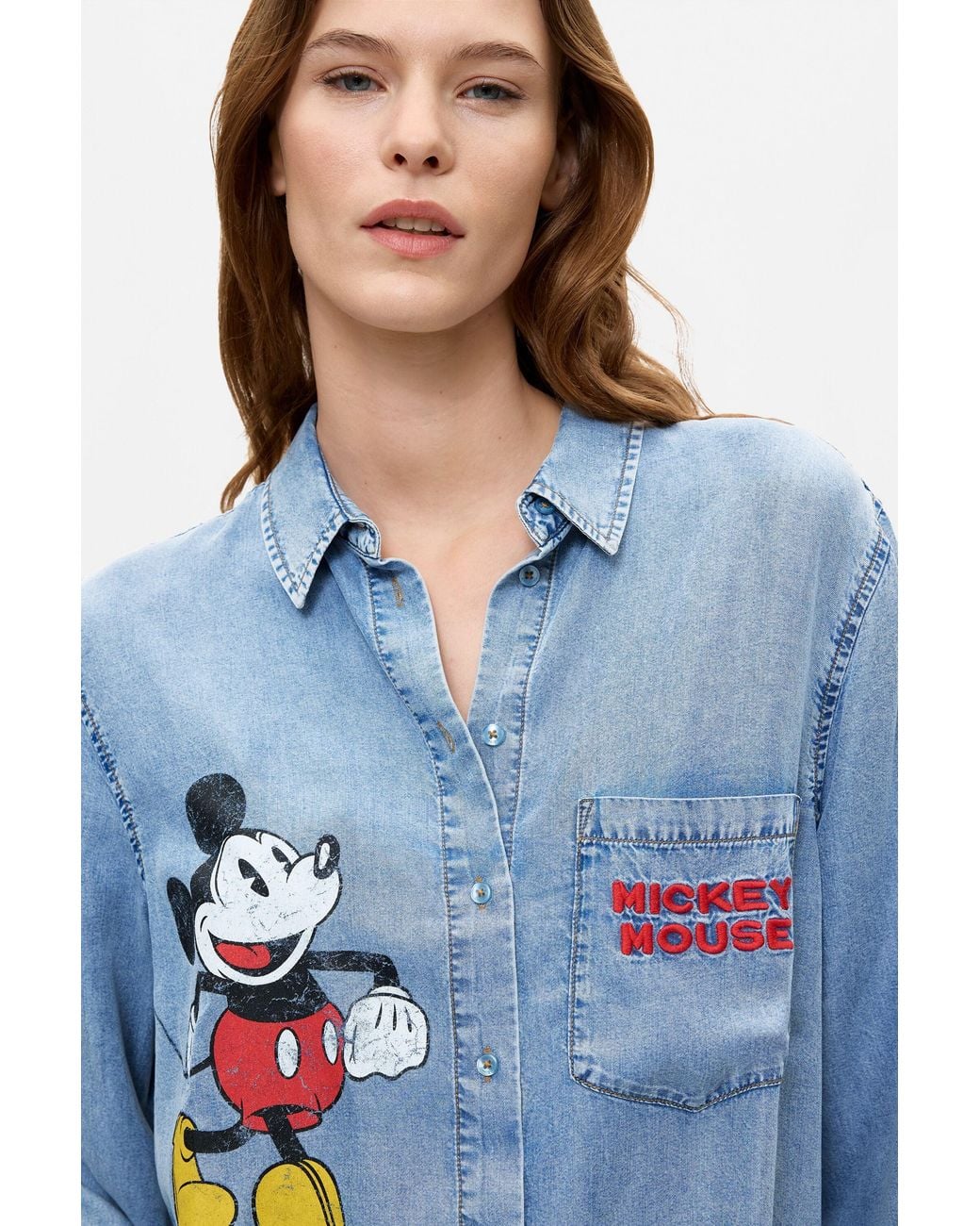 Desigual Blue Mickey Shirt, Lyocell