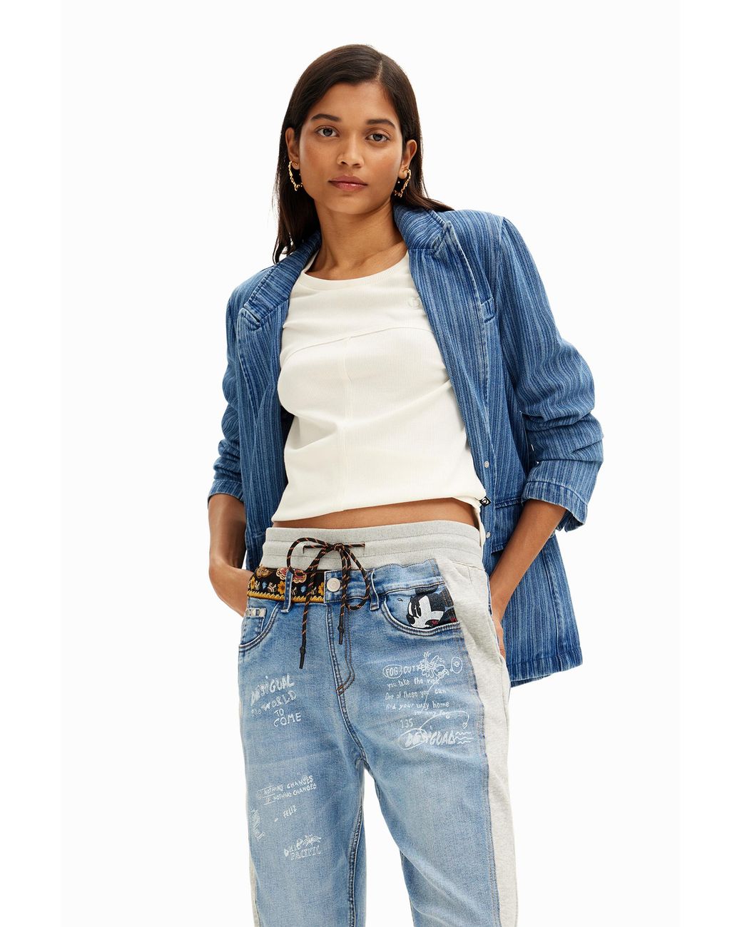 Desigual Blue Disney's Mickey Mouse Jogger Jeans