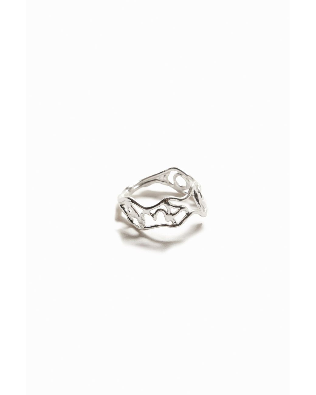 Desigual White Zalio Plated Message Ring