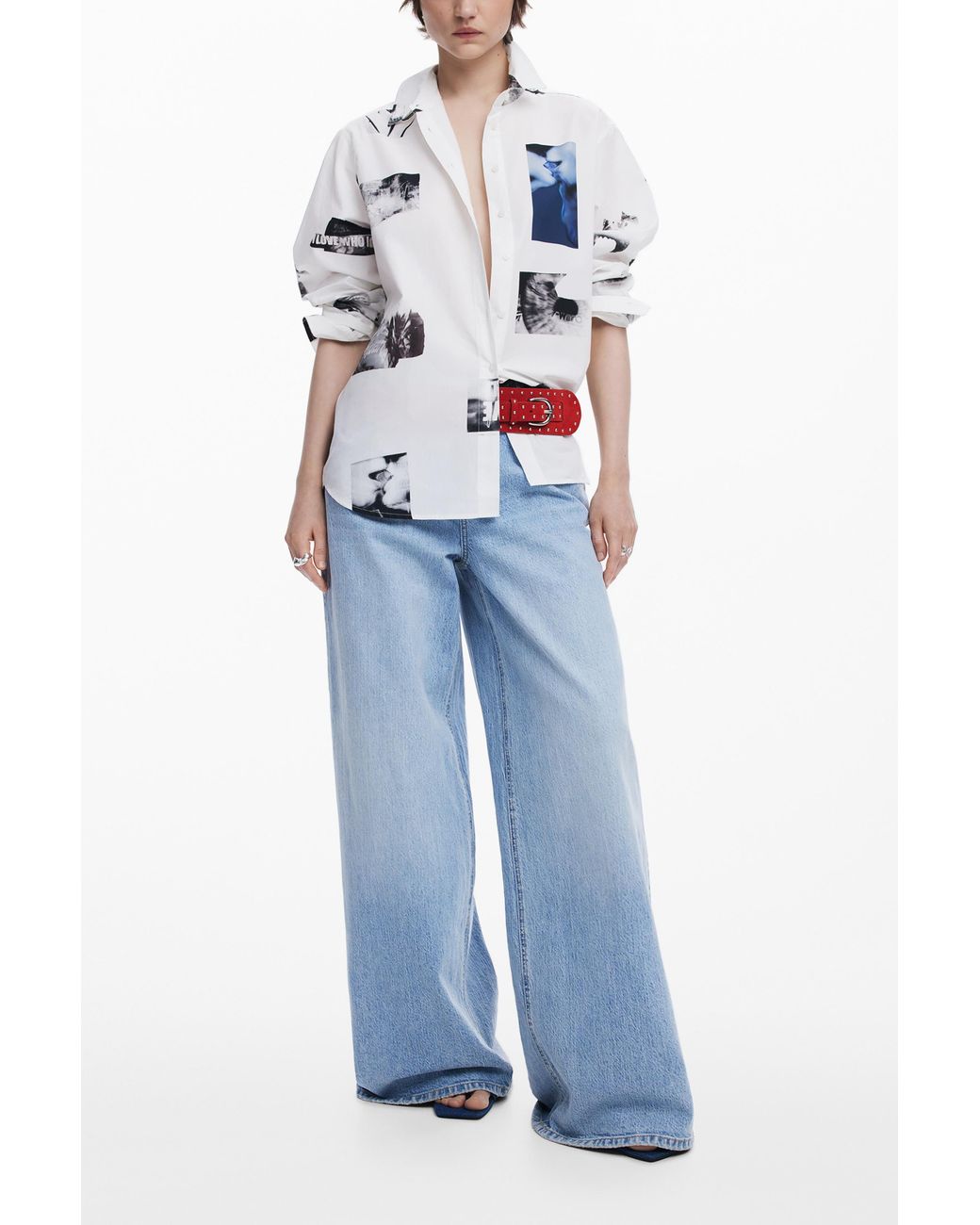 Desigual White Cotton Shirt Photos, Cotton