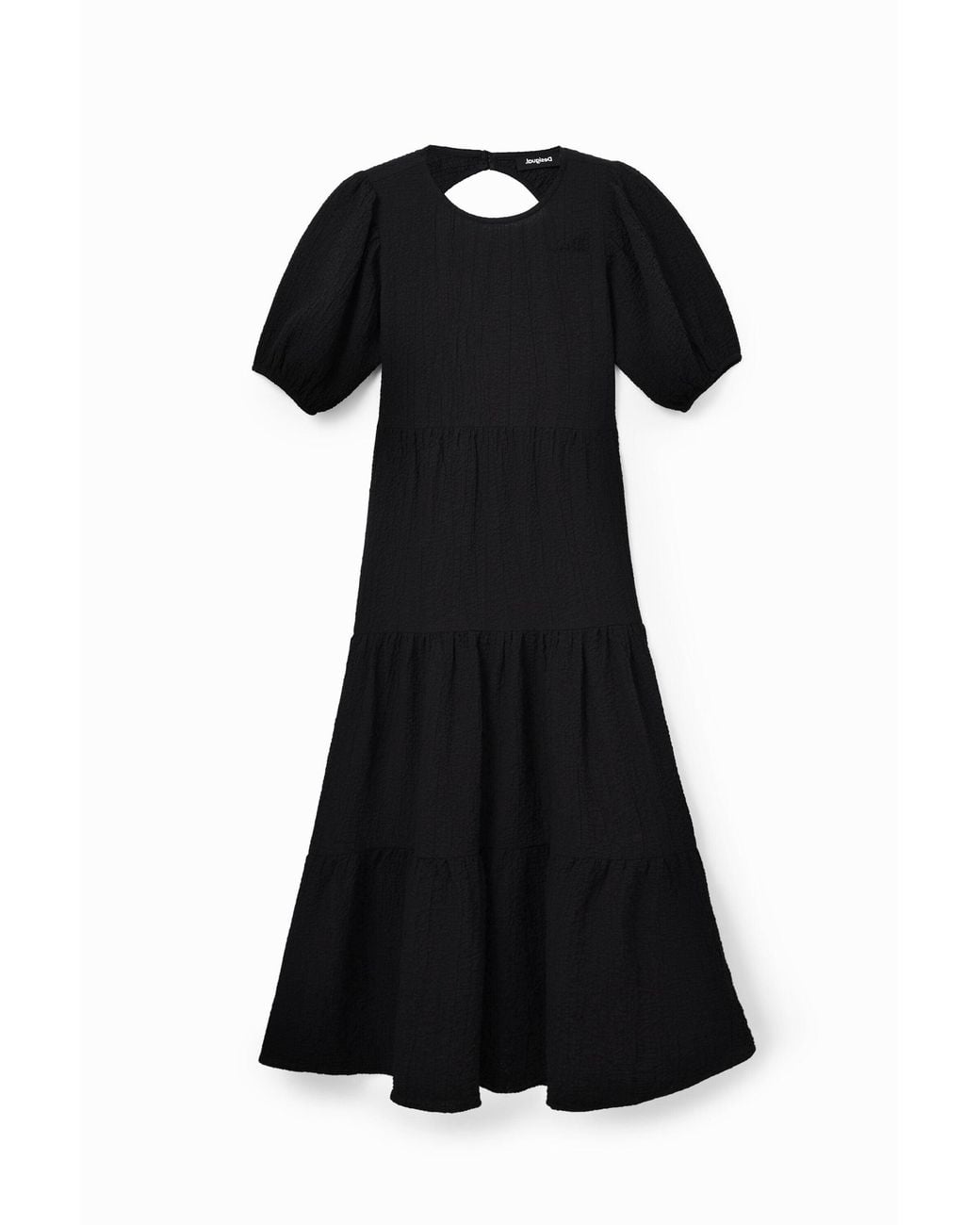 Desigual Black Back Neckline Midi Dress