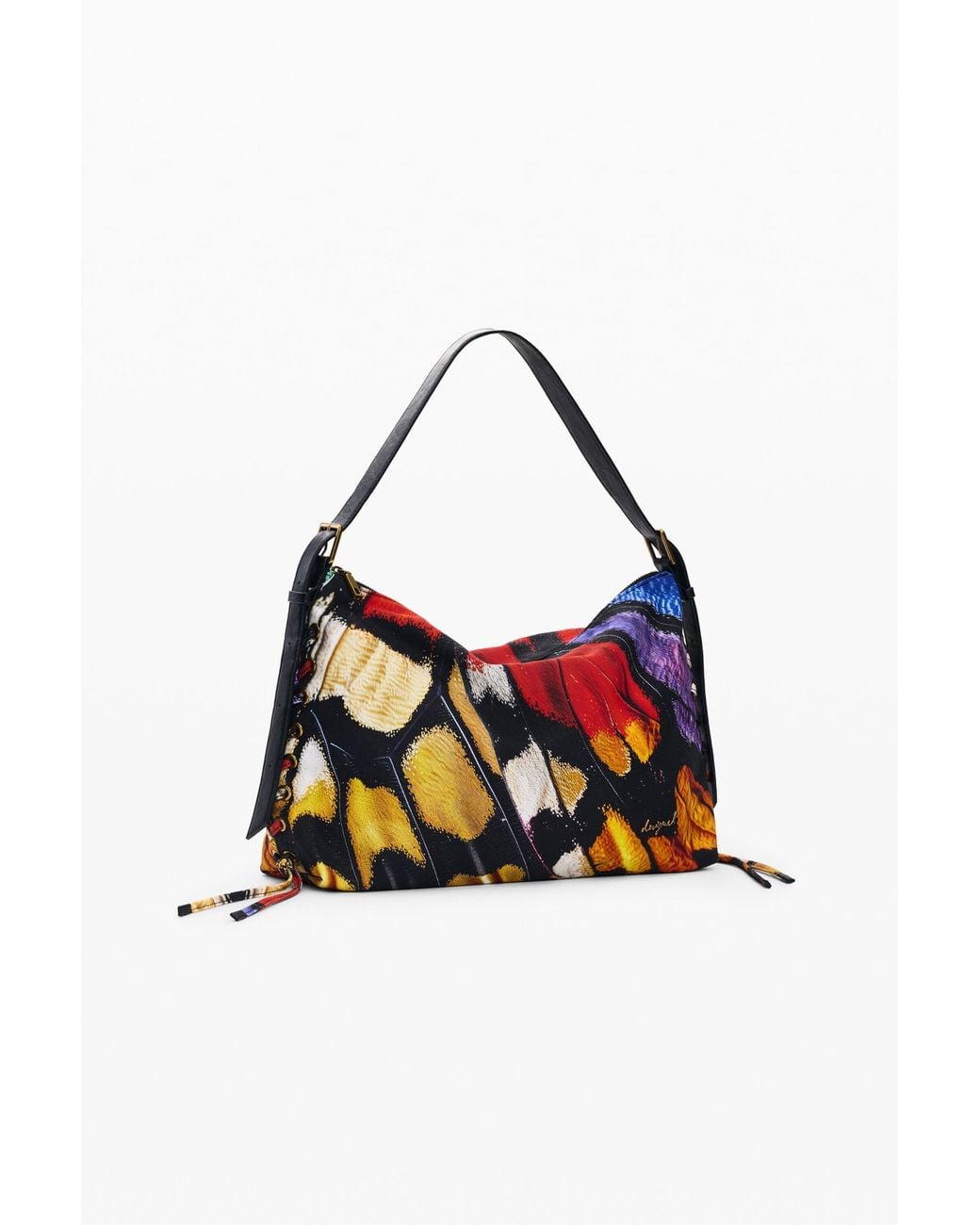 Desigual White Large Printed Bag, Cotton