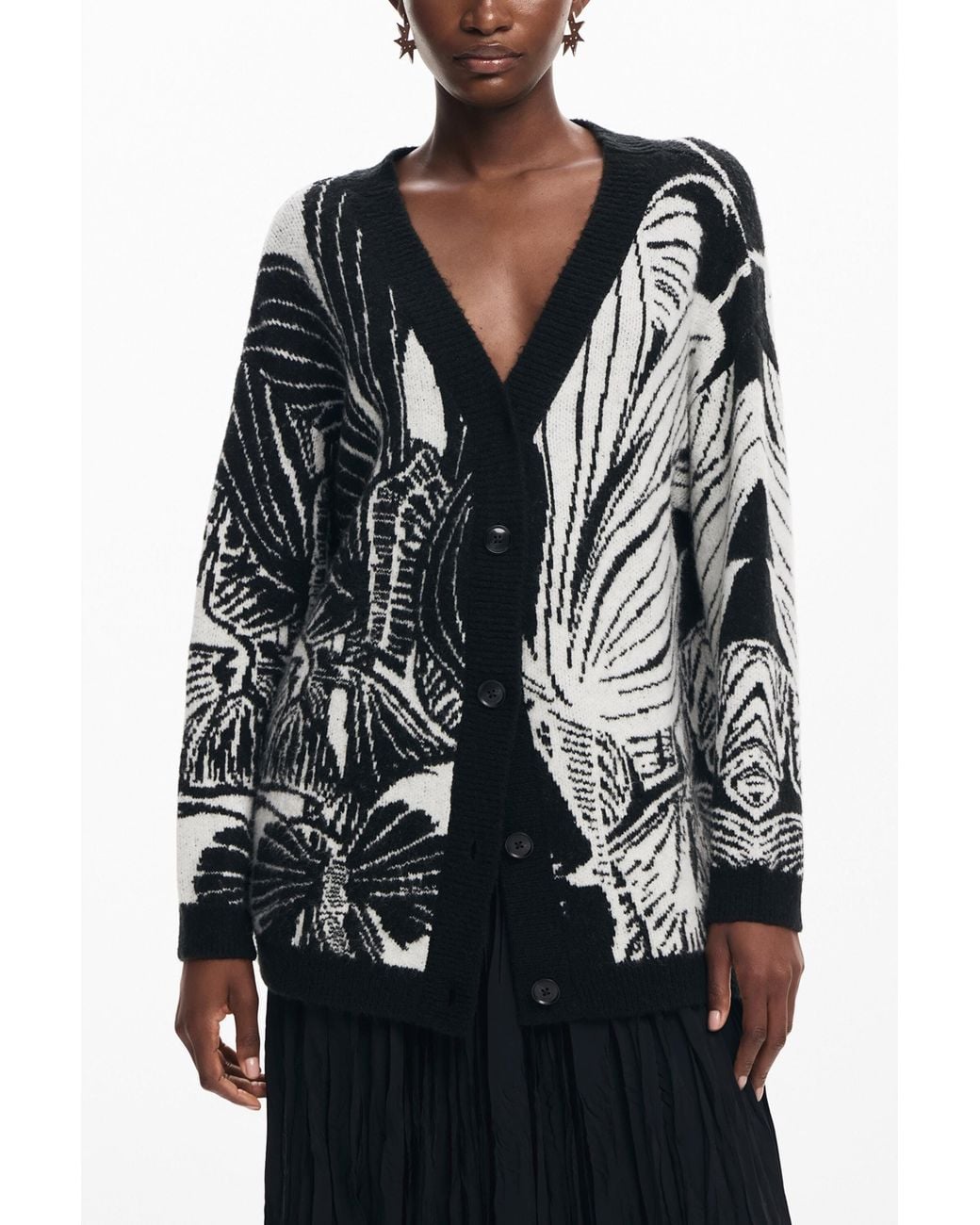 Desigual Black Printed Cardigan
