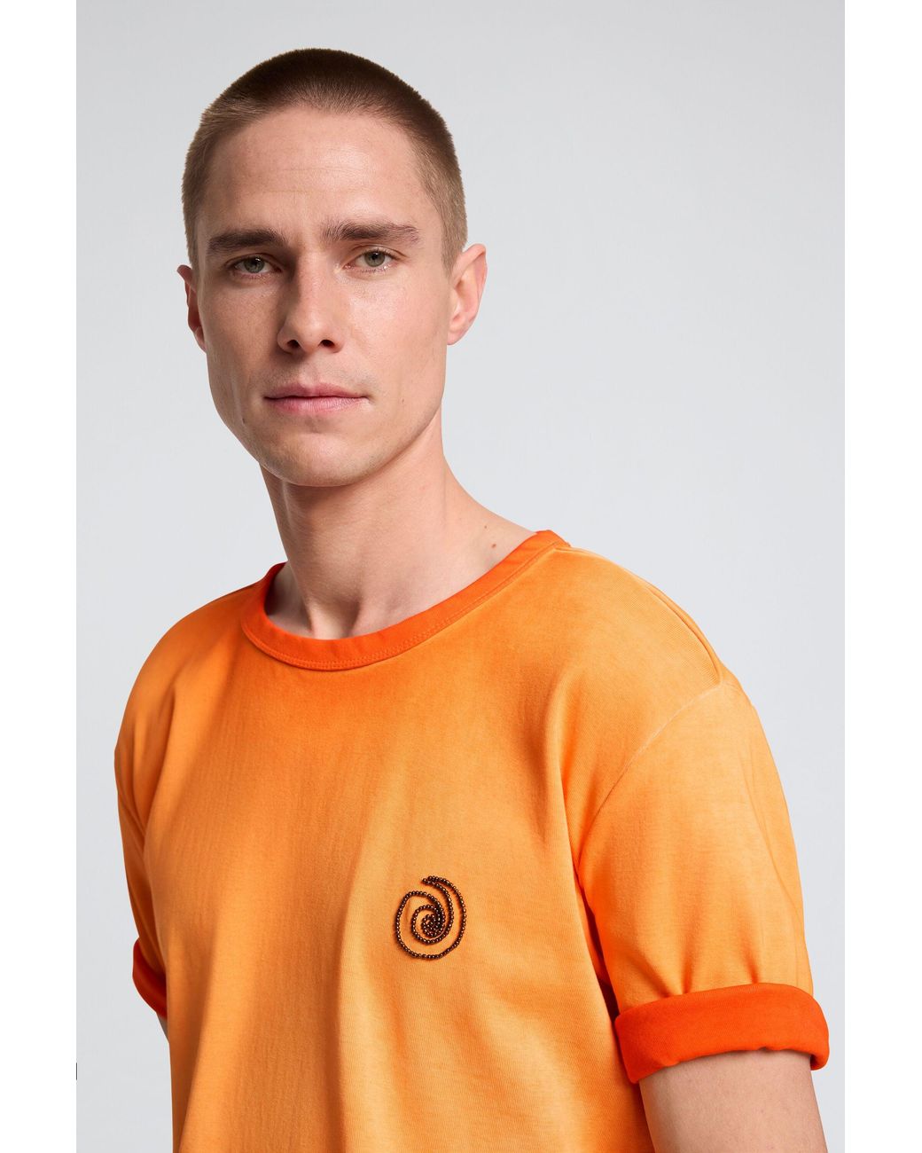 Desigual Orange Gradient Knit T-Shirt, Cotton for men