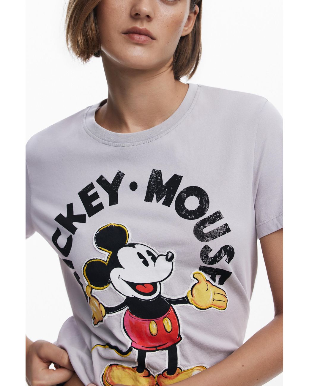 Desigual White Mickey Mouse T-Shirt, Cotton