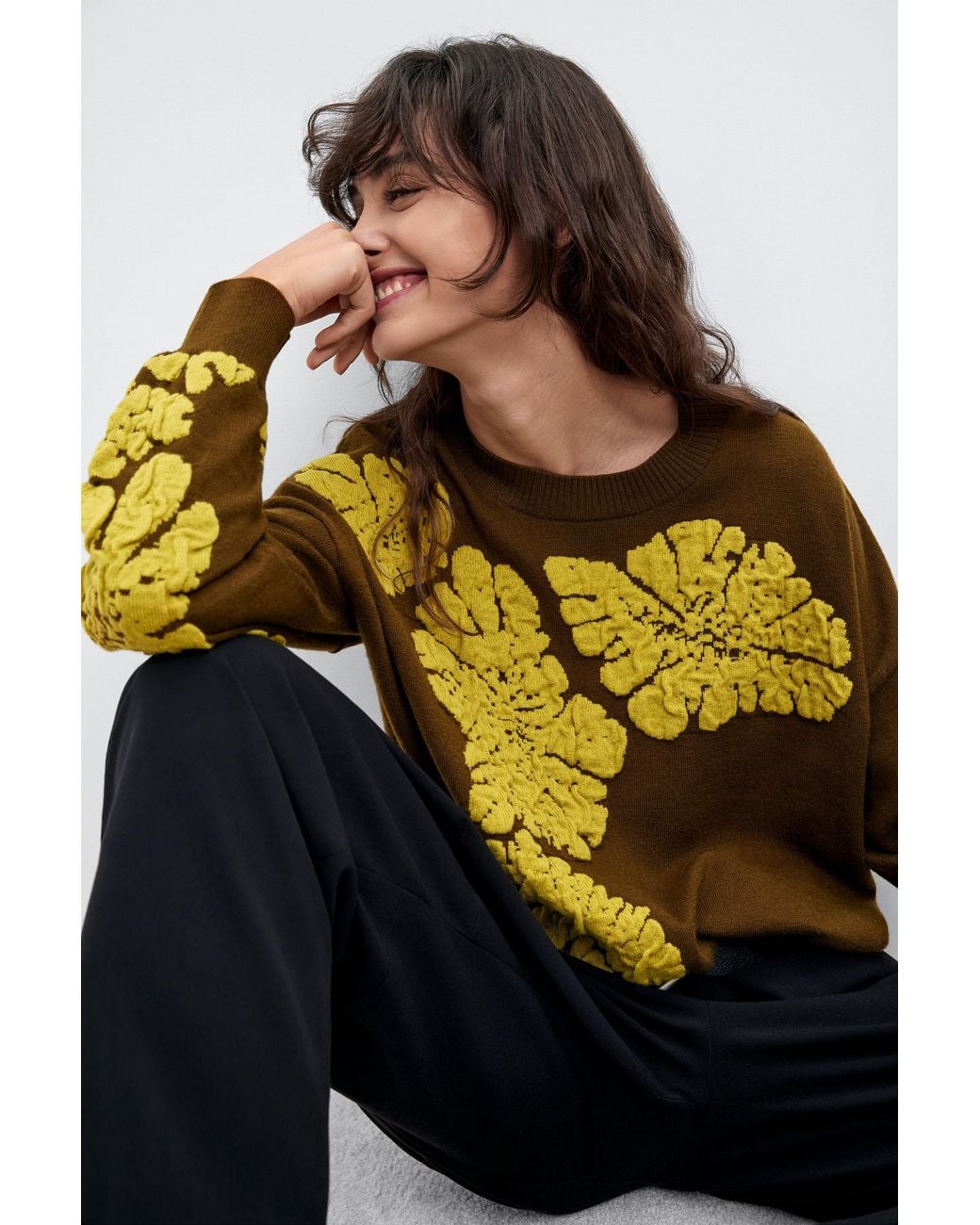 Desigual Green Jacquard Sweater M. C. Lacroix