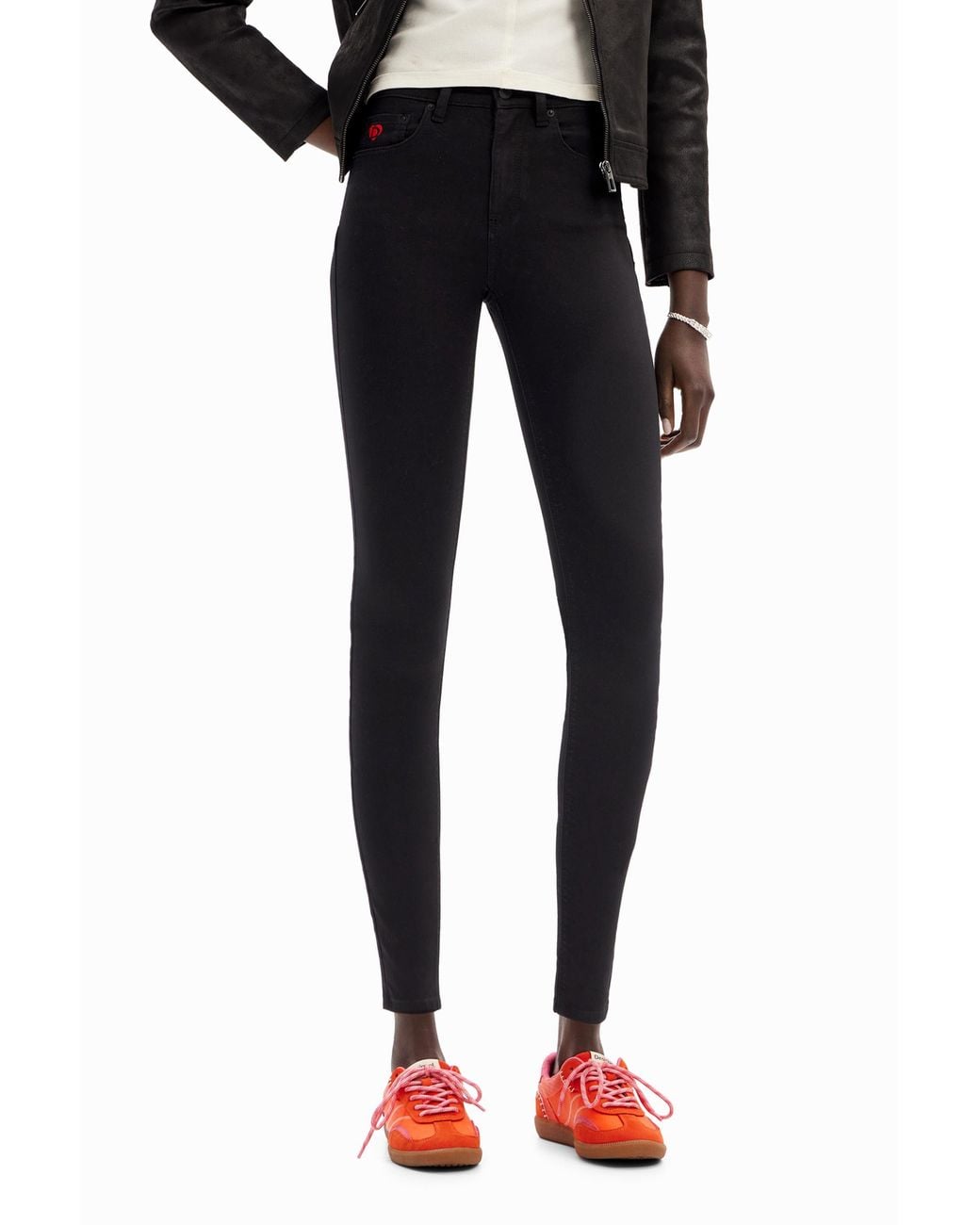 Desigual Black Slim Push-Up Jeans, Cotton
