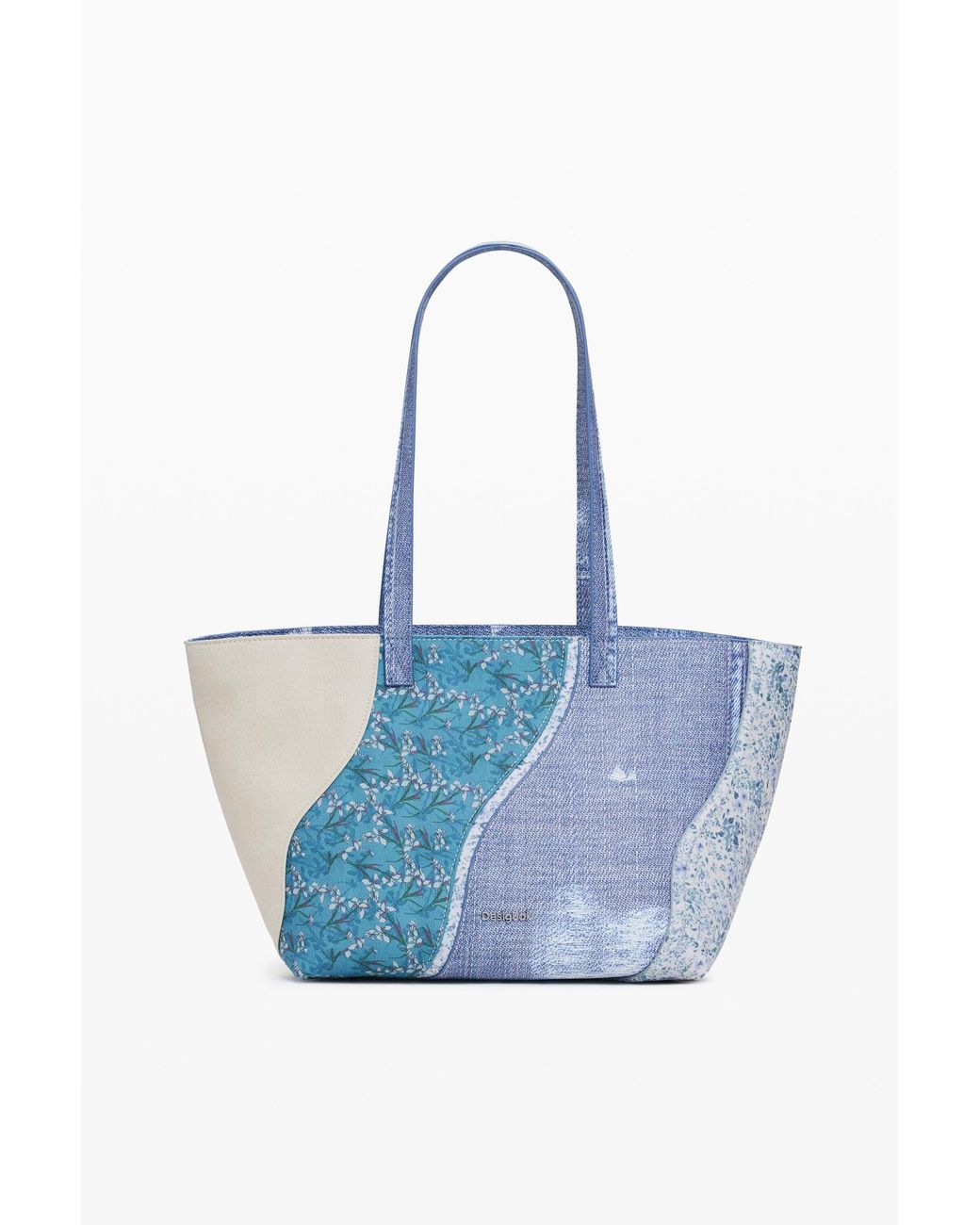 Desigual Blue Large Patch Denim Crossbody Bag, Polyurethane