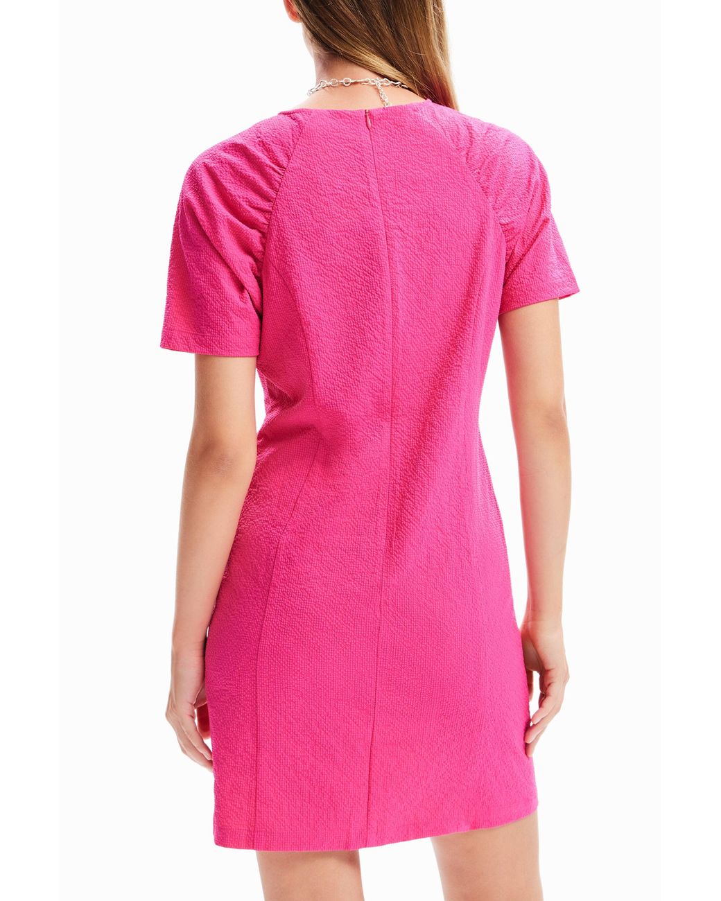 Desigual Pink Short Textured Dress