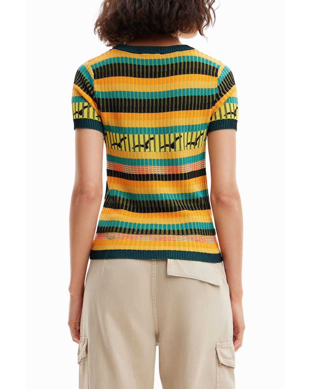 Desigual Green Knit Landscape T-Shirt