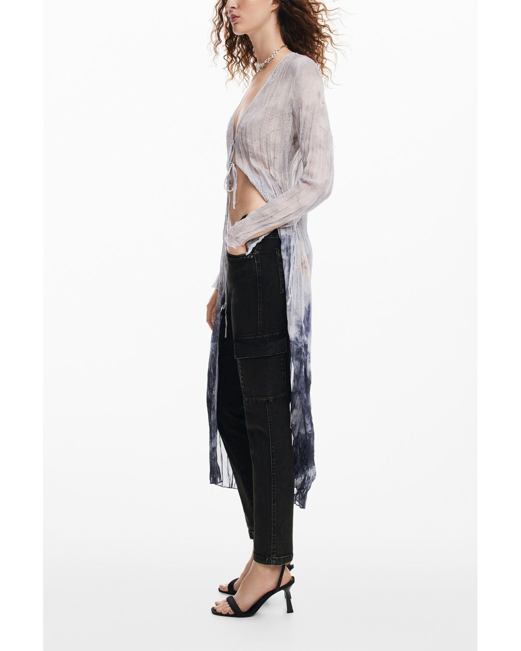 Desigual Black Straight Cargo Jeans