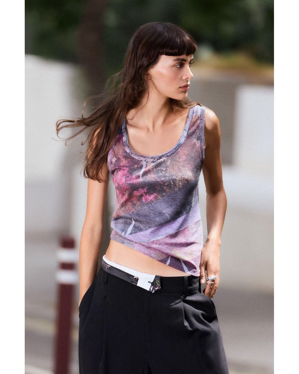 Desigual Blue Turn-Up Waist Trousers