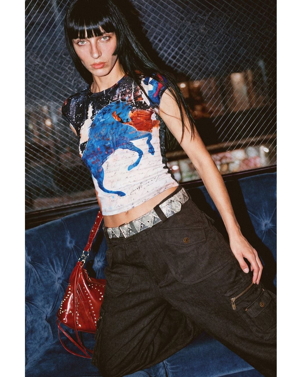 Desigual Black Printed Horse T-Shirt, Cotton