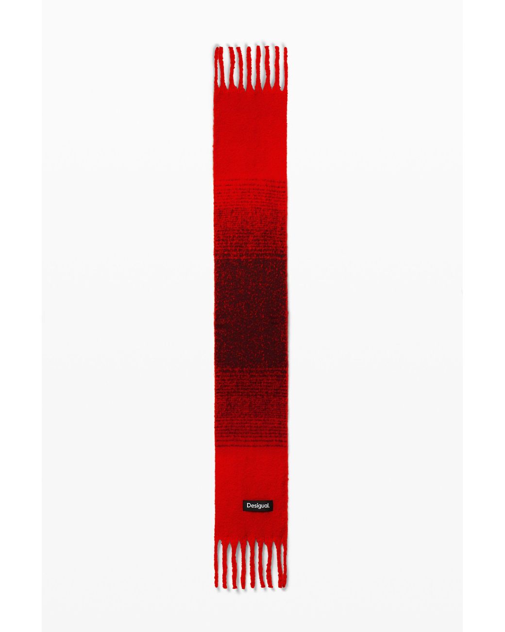 Desigual Red Fringed Scarf, Polyester