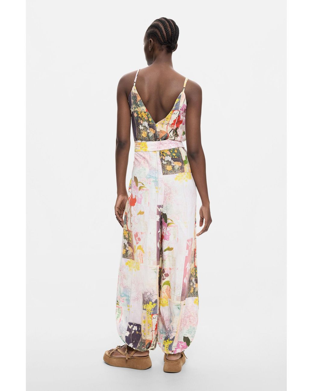 Desigual White Printed Long Jumpsuit