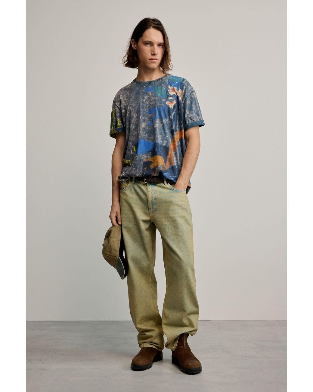 Desigual Blue Printed Arty T-Shirt, Cotton for men