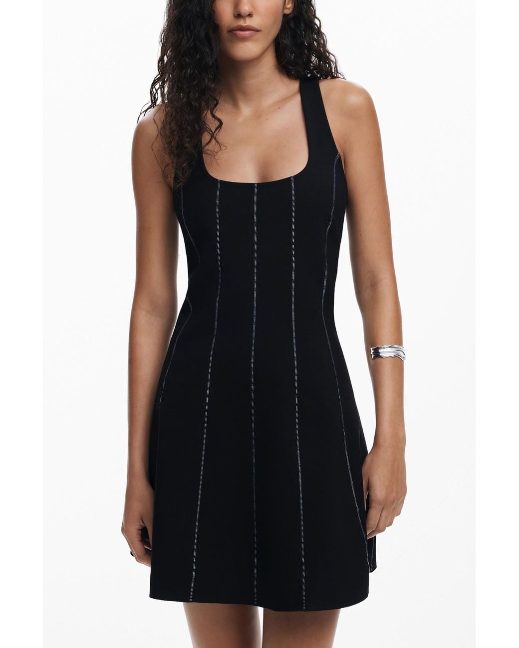 Desigual Black Short Dress With Panels