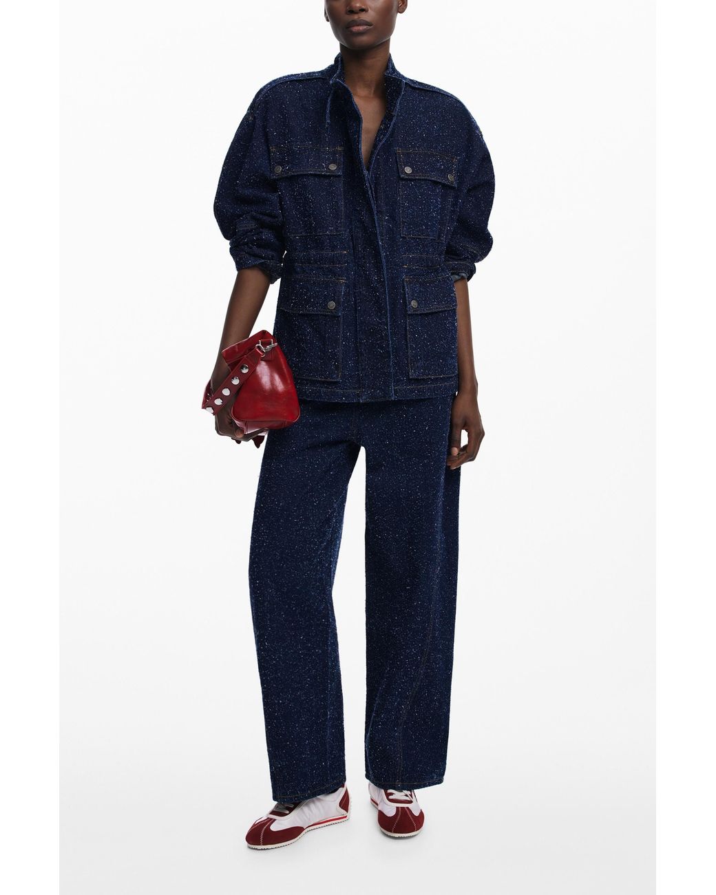 Desigual Blue Trucker Jacket With Pockets