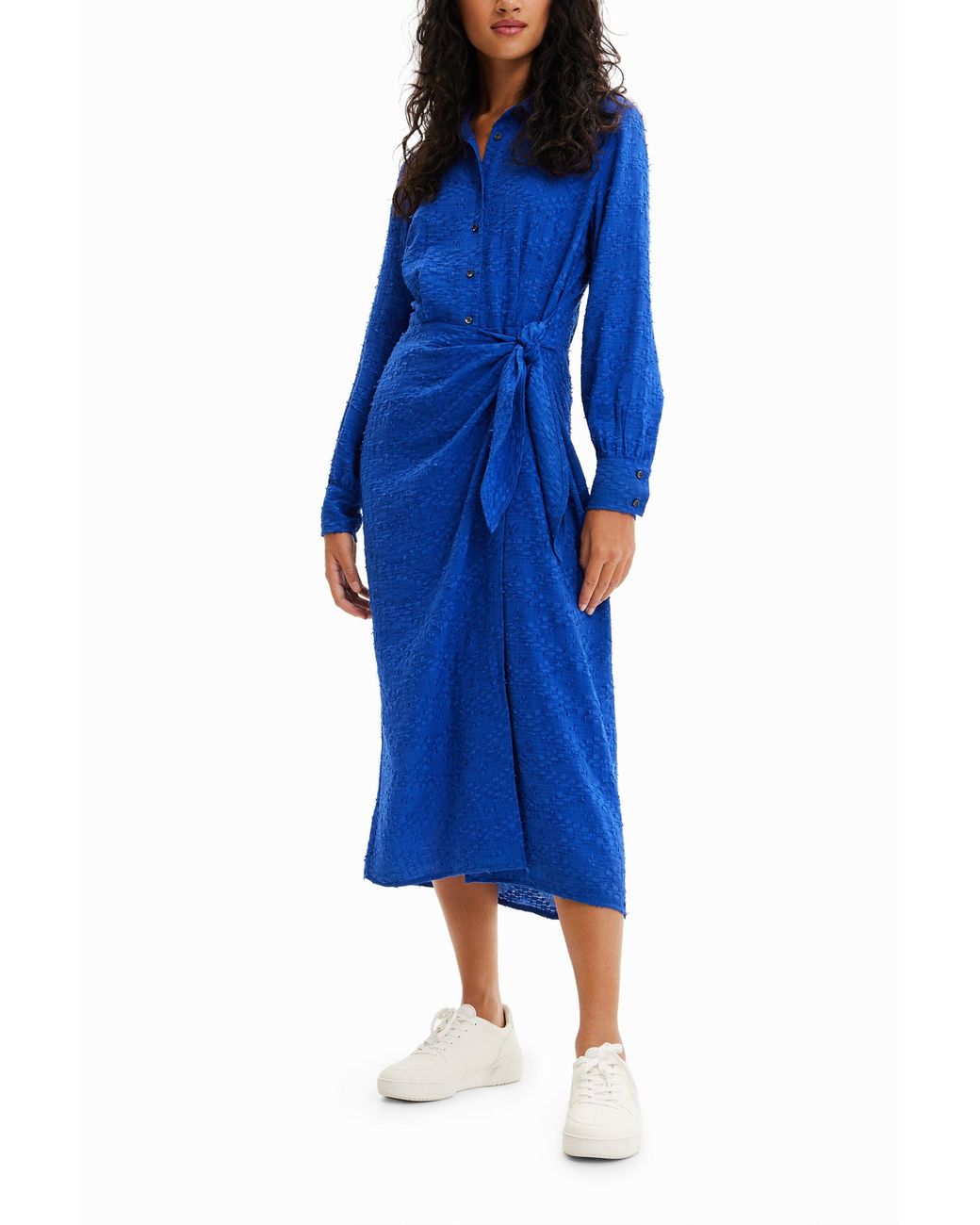 Desigual Blue Midi Wrap Dress