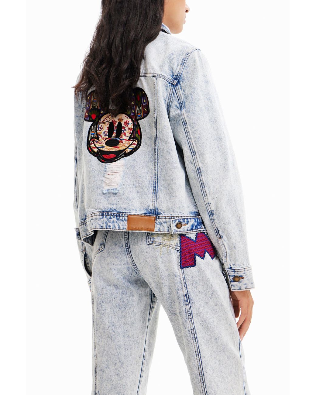 Desigual White Disney's Mickey Mouse Denim Jacket, Cotton
