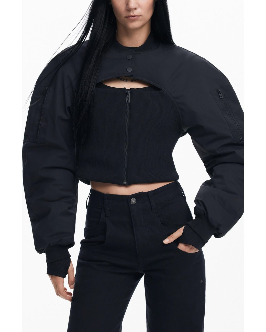 Desigual Blue Maitrepierre Corset-Style Bomber Jacket, Polyester