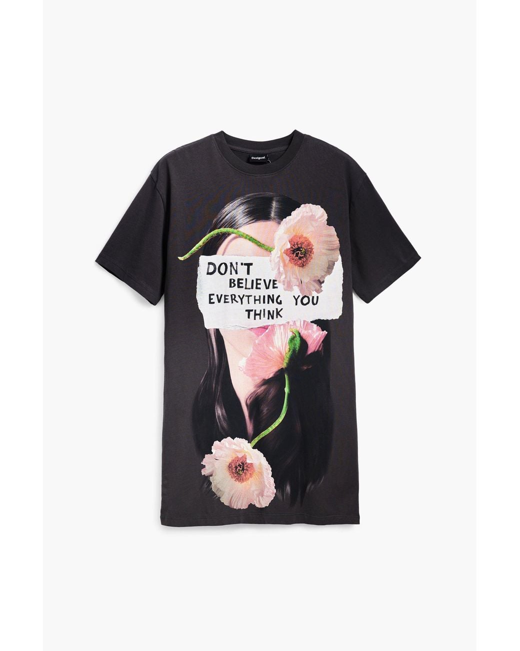 Desigual Black T-Shirt Style Dress, Cotton