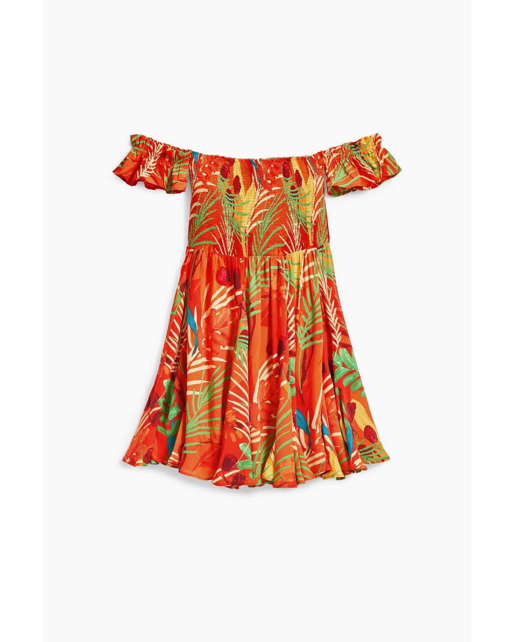 Desigual Orange Bardot Mini Dress, Viscose