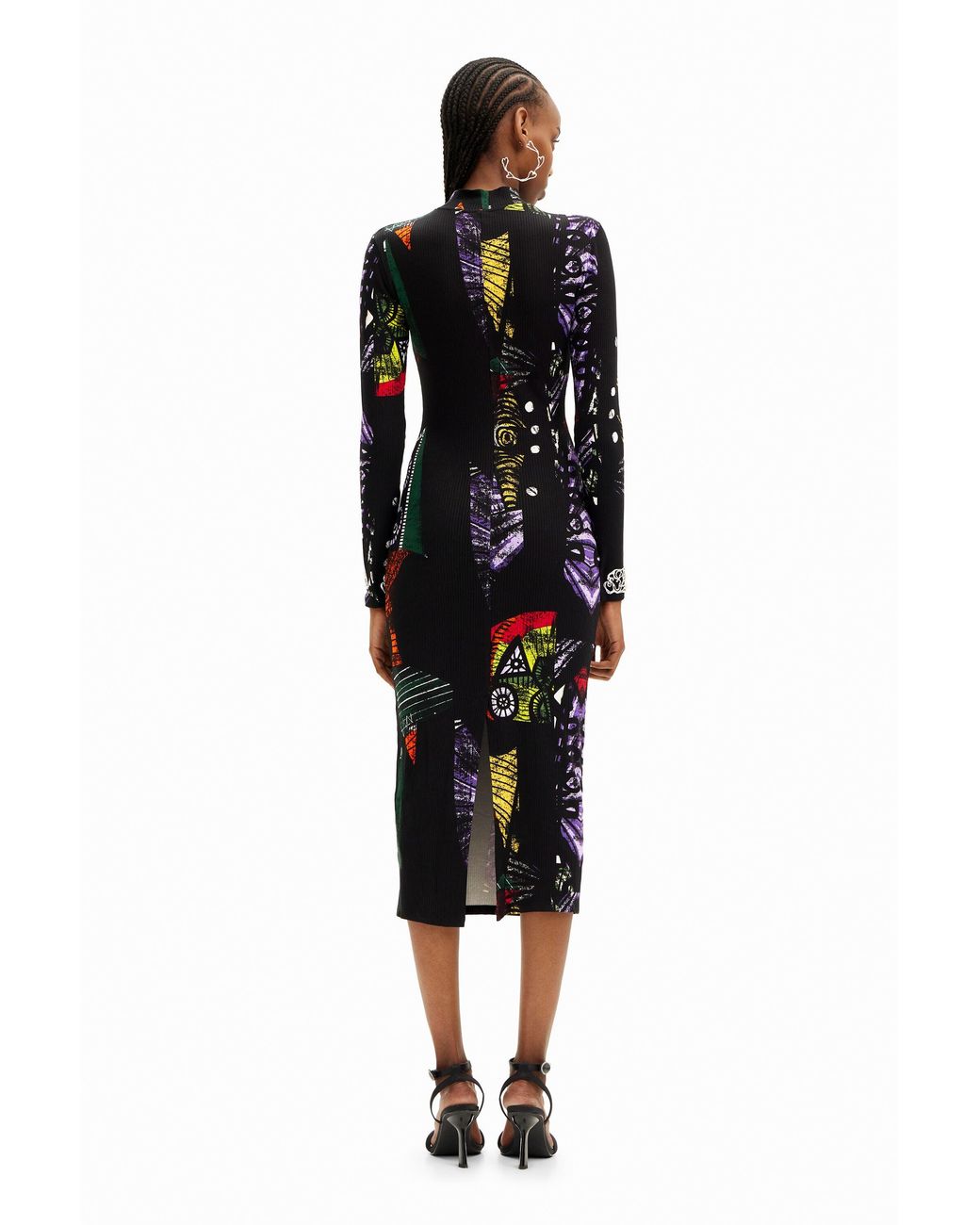 Desigual Black Christian Lacroix Arty Midi Dress, Viscose