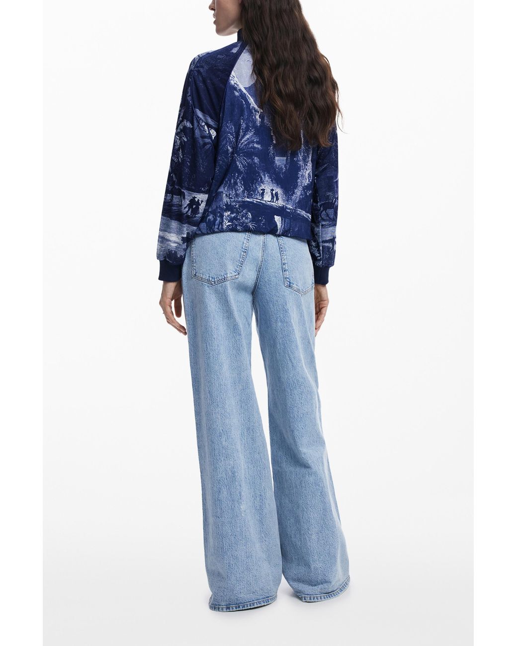 Desigual Blue Sweatshirt Designed By Mr. Christian Lacroix, Polyester