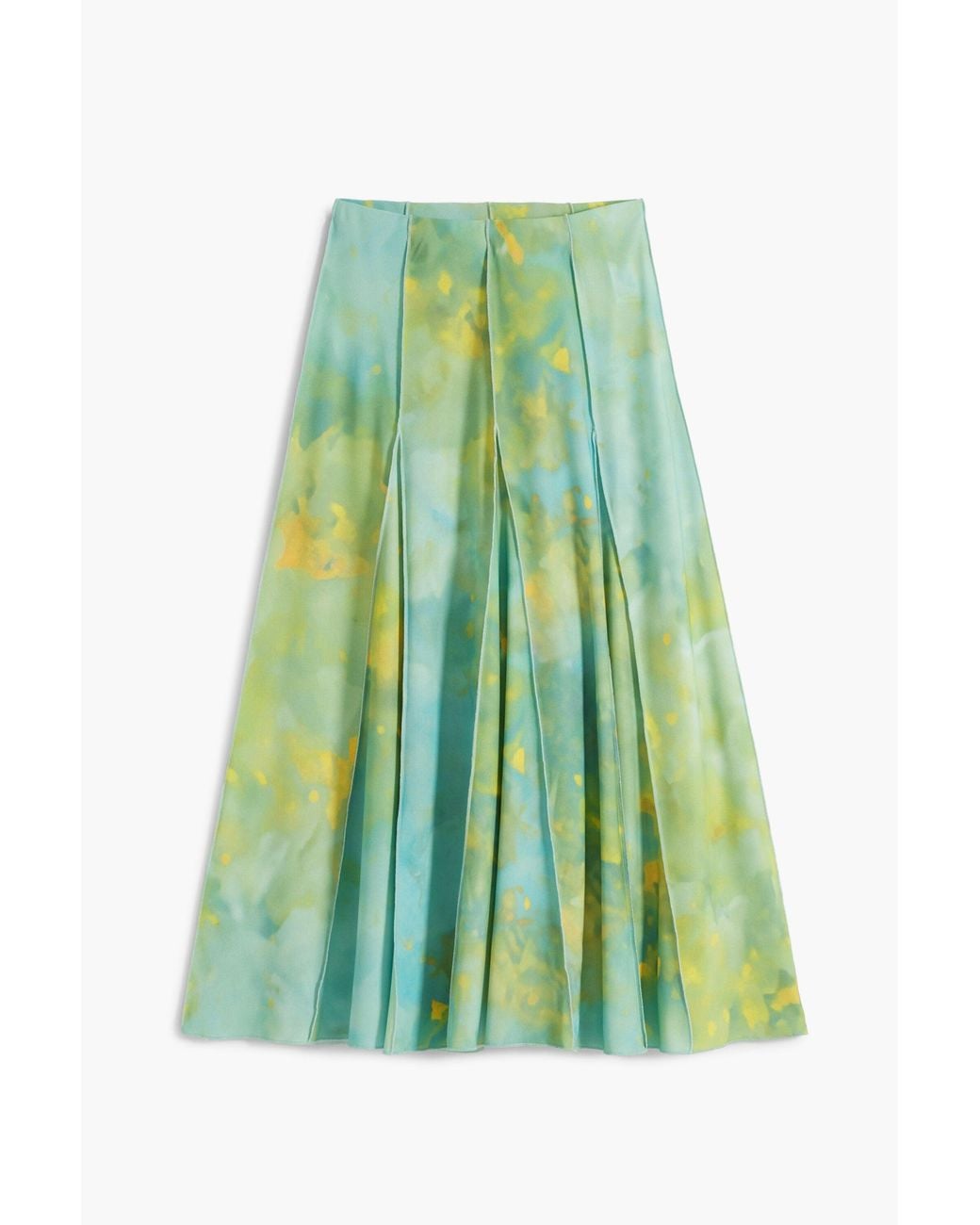 Desigual Green Long Godet Skirt, Polyester
