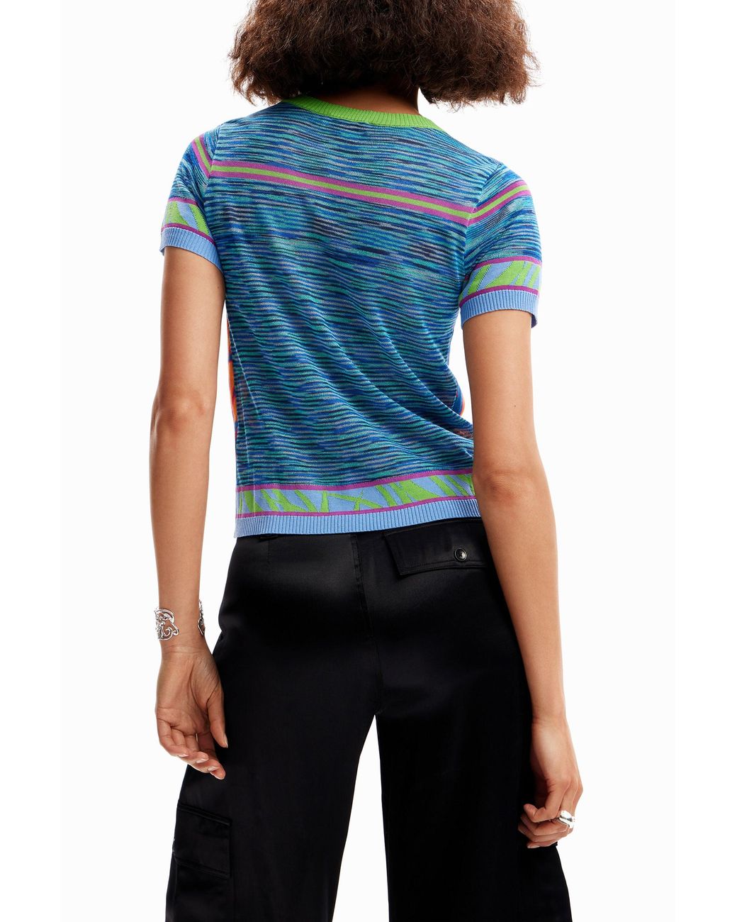 Desigual Blue Knit Tropical T-Shirt