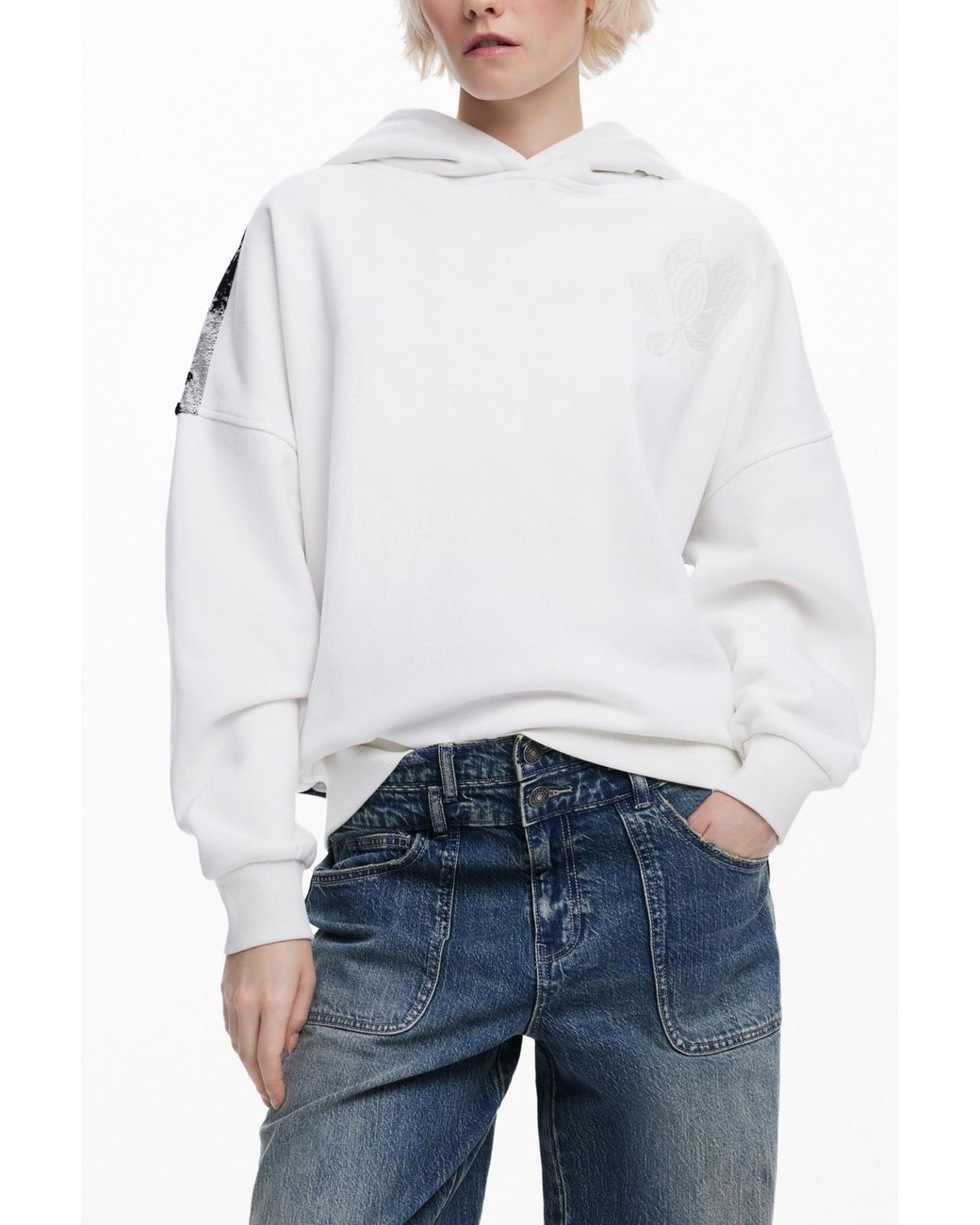 Desigual Gray Sweatshirt Designed By Mr. Christian Lacroix