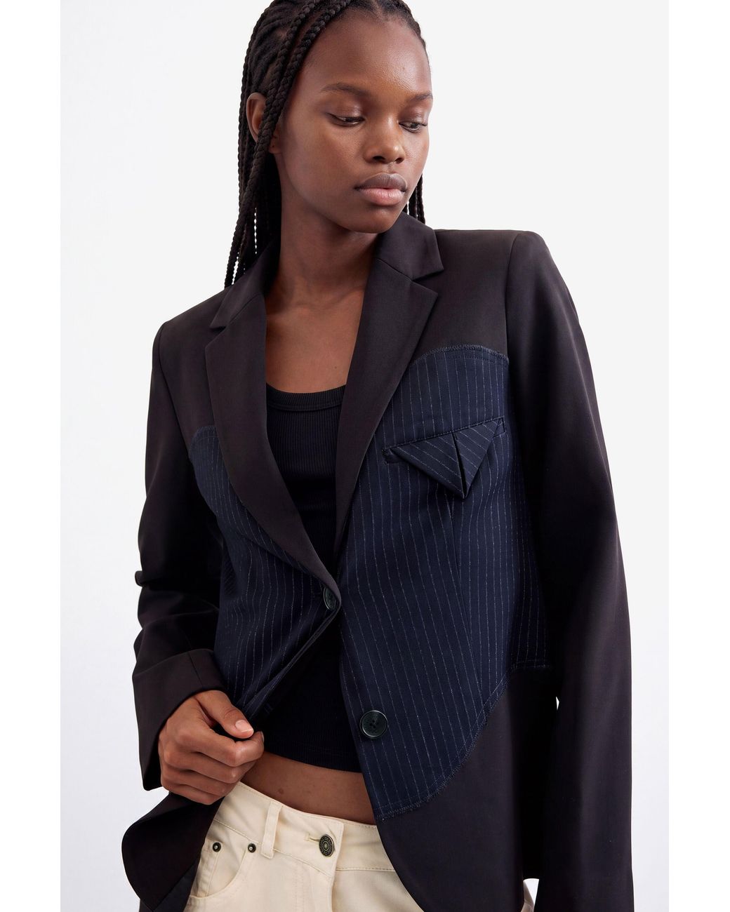 Desigual Black Blazer Woven