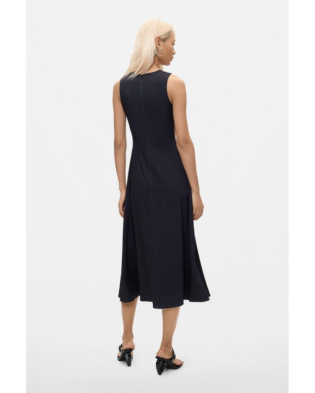 Desigual Blue Sleeveless Knit Dress, Polyester