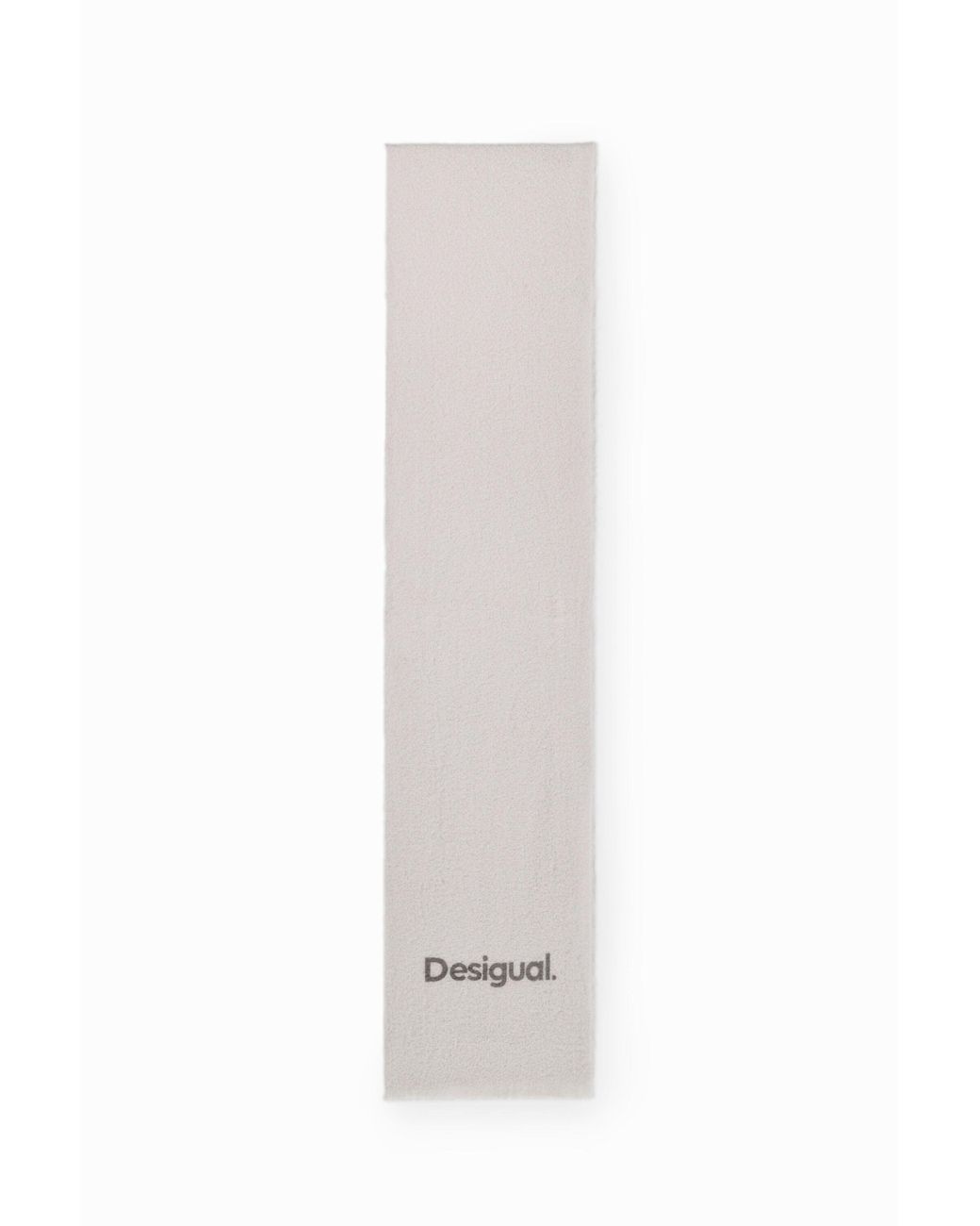 Desigual White Long Logo Scarf, Polyester