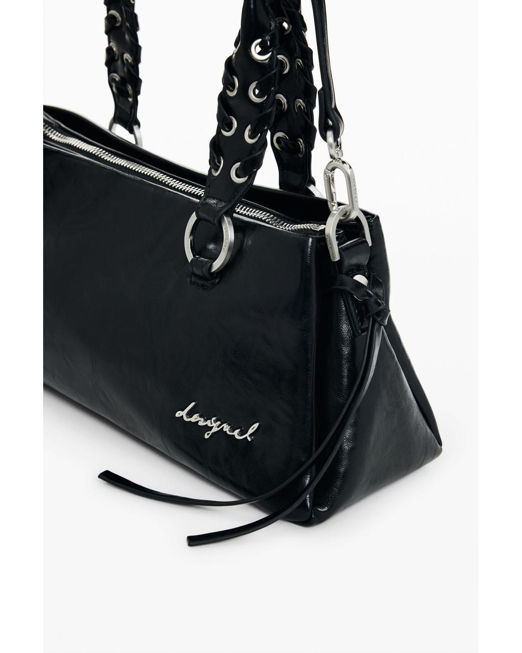 Desigual Black Medium Charms Bag, Polyurethane