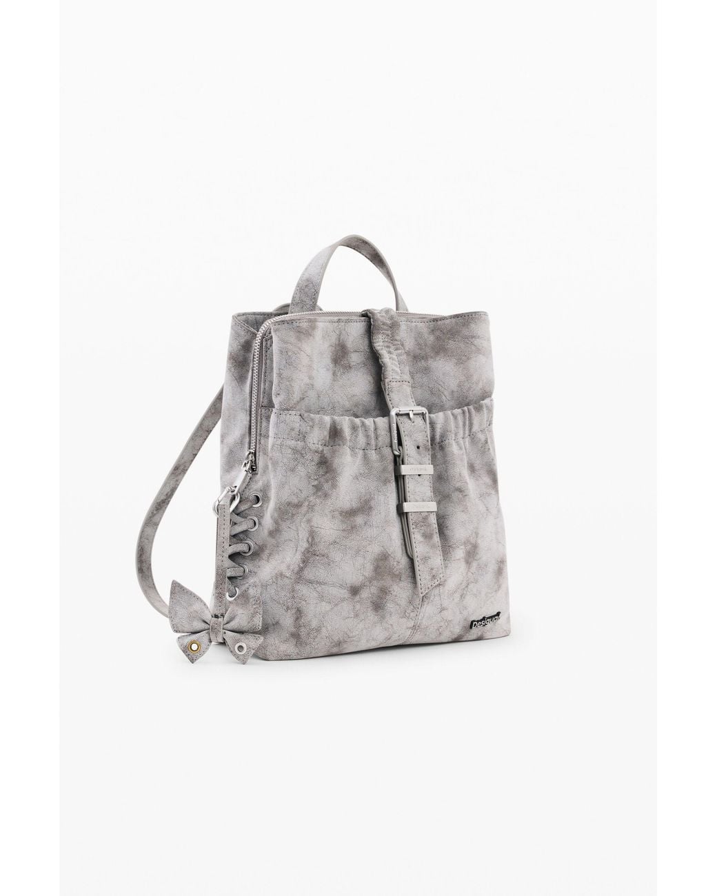 Desigual White Small Leather-Effect Backpack, Polyurethane