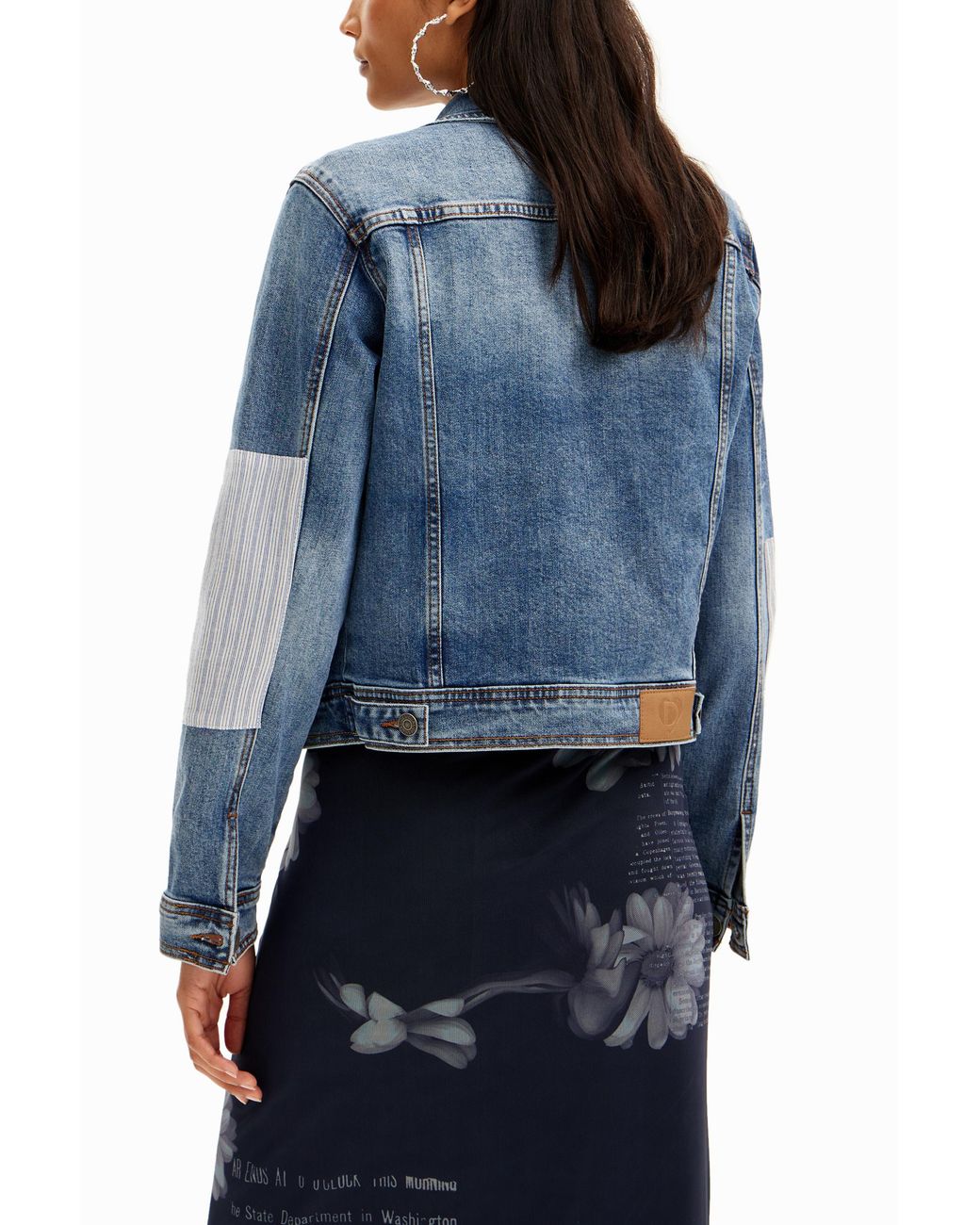 Desigual Blue Patchwork Mickey Mouse Denim Jacket